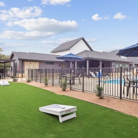 a cornhole game area